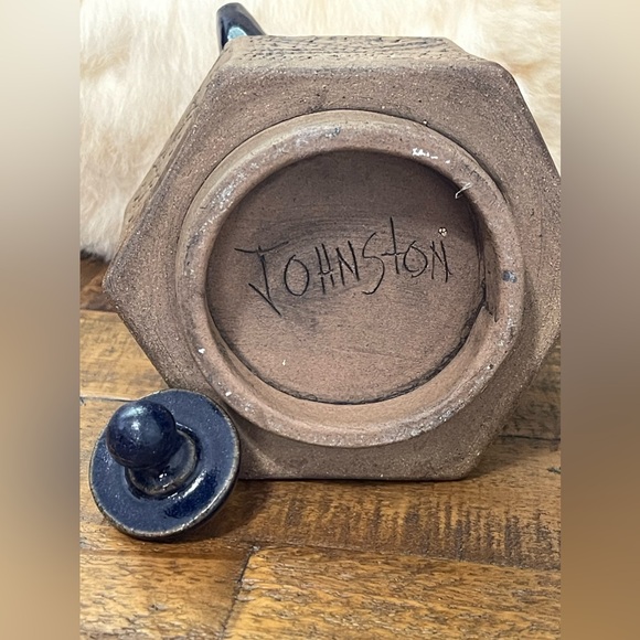 rare tea-pot with top Handled , Hand Built and Lace Textured of Stoneware NEW - Picture 6 of 14